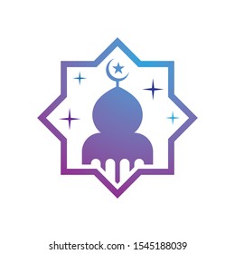 Moslem mosque icon vector Illustration design template