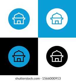 Moslem mosque logo template elements, circle icon design - Vector