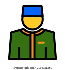 Moslem People Filled Line Icon Suitable for Ramadan
