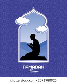 a moslem praying on ramadan