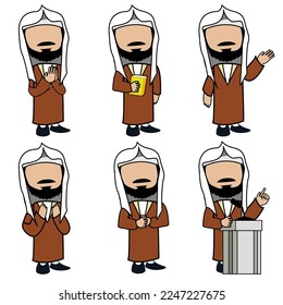 moslem preacher illustration delivers sermons or lectures in a mosque