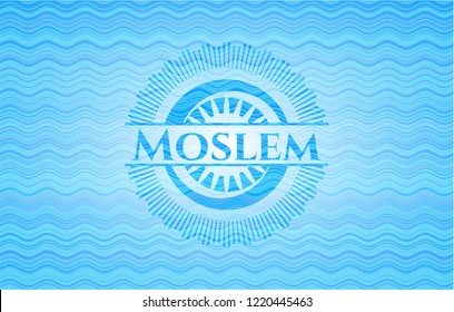 Moslem water wave representation emblem background.