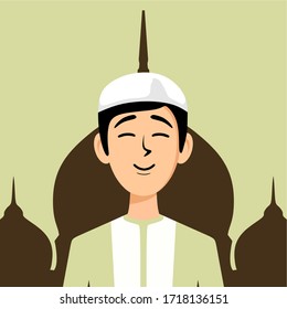 moslem went to mosque expression concept