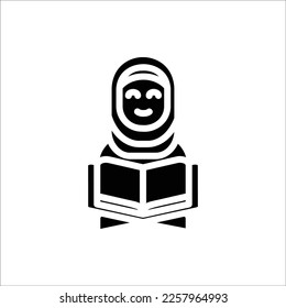 moslem woman  icon with isolated vektor and transparent background