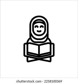 moslem woman  icon with isolated vektor and transparent background