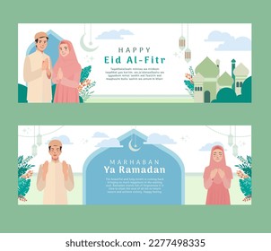 moslem-people-characters-activities-in-ramadan-and-eid-celebration by imity studio imityworks