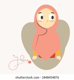 moslem's girl wear pink hijab with diffrent styles