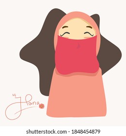 moslem's girl wear pink hijab with diffrent styles