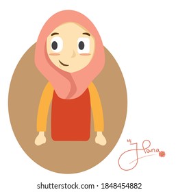 moslem's girl wear pink hijab with diffrent styles