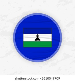 Mosotho Flag in a Circular Emblem Design, Abstract Round Sticker Illustration. This high-quality vector graphic is perfect for use in patriotic designs, international events, sport competitions.