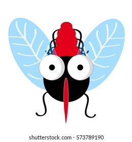 Mosqauito on white background. Vector illustration.