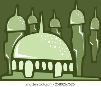 mosque abstract design. geometric pattern. soft color. vector style

