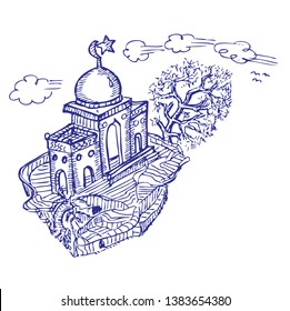 the mosque in the afternoon, doodle