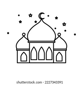 Mosque Architecture Muslim Vector Icon Illustration