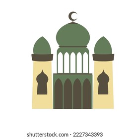 Mosque Architecture Muslim Vector Icon Illustration