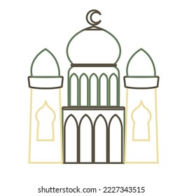 Moschee Architecture Muslim Vektorsymbol Illustration