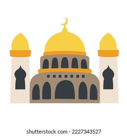 Mosque Architecture Muslim Vector Icon Illustration