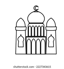 Mosque Architecture Muslim Vector Icon Illustration