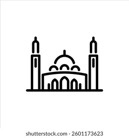 mosque architecture outline icon. mosque building line illustration