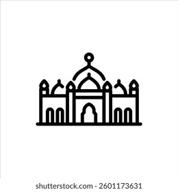 mosque architecture outline icon. mosque building line illustration