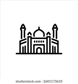 mosque architecture outline icon. mosque building line illustration