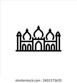 mosque architecture outline icon. mosque building line illustration