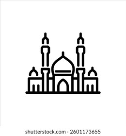 mosque architecture outline icon. mosque building line illustration