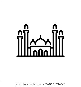 mosque architecture outline icon. mosque building line illustration