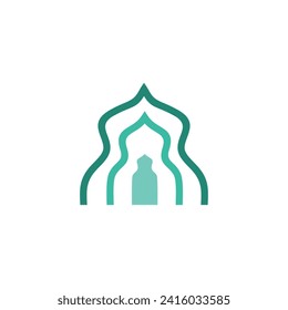 Mosque architecture simple outline vector logo design