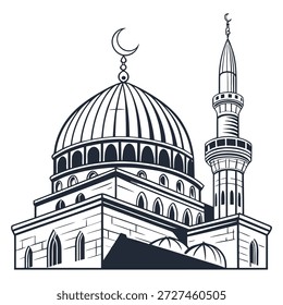 Moschee Kunst Kuppel Vektor Religion Silhouette Illustration Symbol Grafik historisch in