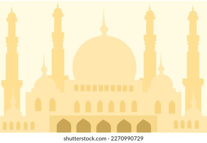Mosque background with an ancient feel that has a large dome