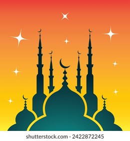 Mosque background images illustration design