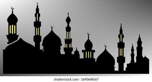 Mosque background symbol of Ramadan Kareem, Ramadan Mubarak Vector.