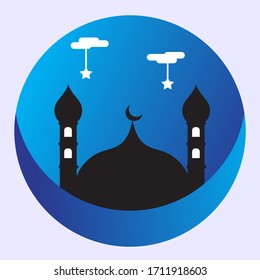 Mosque background symbol of Ramadan Kareem, Ramadan Mubarak Vector.