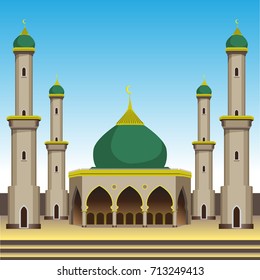 Mosque Background Vector Drawn Stock Vector (Royalty Free) 713249413 ...