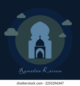 Mosque background vector illustration minimal style design. With a simple design. Great for Muslims, background, Islamic, Ramadan, mubarak, religion, culture, etc.