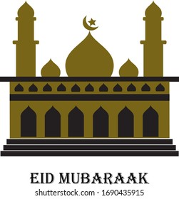 Diseño del logo del eid negro de la mezquita
