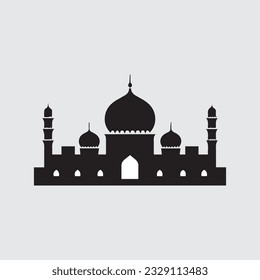 Mosque Black Icon logo vector 