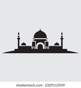 Moschee Black Icon Logo, Vektorgrafik 