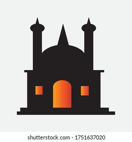 mosque black light illustration, icon design icon