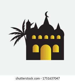 mosque black light illustration, icon design icon