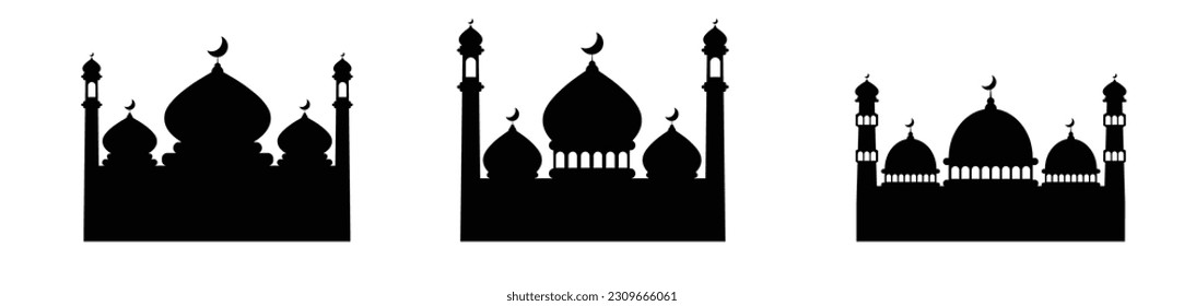 mosque black silhouette islamic building prayer