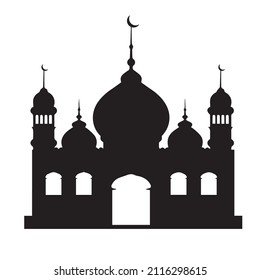 mosque black silhouette vector clipart