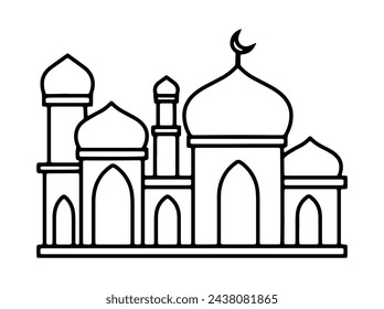 Mosque Black and white Illustration