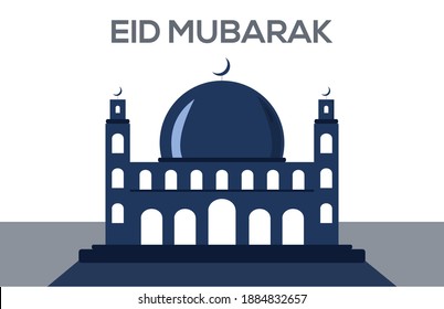 Mosque blue image, on a white background. icon vector illustration pefect for ramadan theme