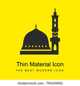 Mosque bright yellow material minimal icon or logo design
