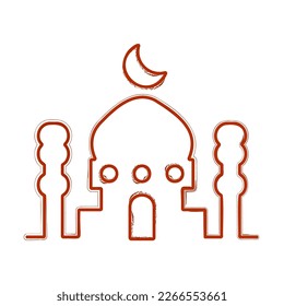 mosque brush on white background, vector illustration.