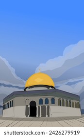 edificio de una mezquita con un cielo azul nublado en el fondo