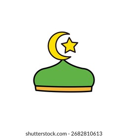 mosque building element design, designed for Ramadan kareem, Eid Al fitr, Muslim festival. vector Illustration