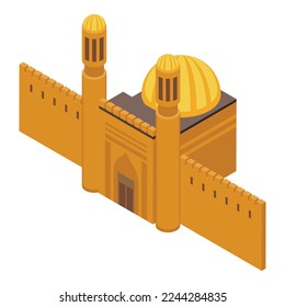 Mosque building icon isometric vector. City travel. Capital map